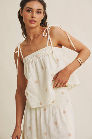 Sunset Field Embroidered Tank