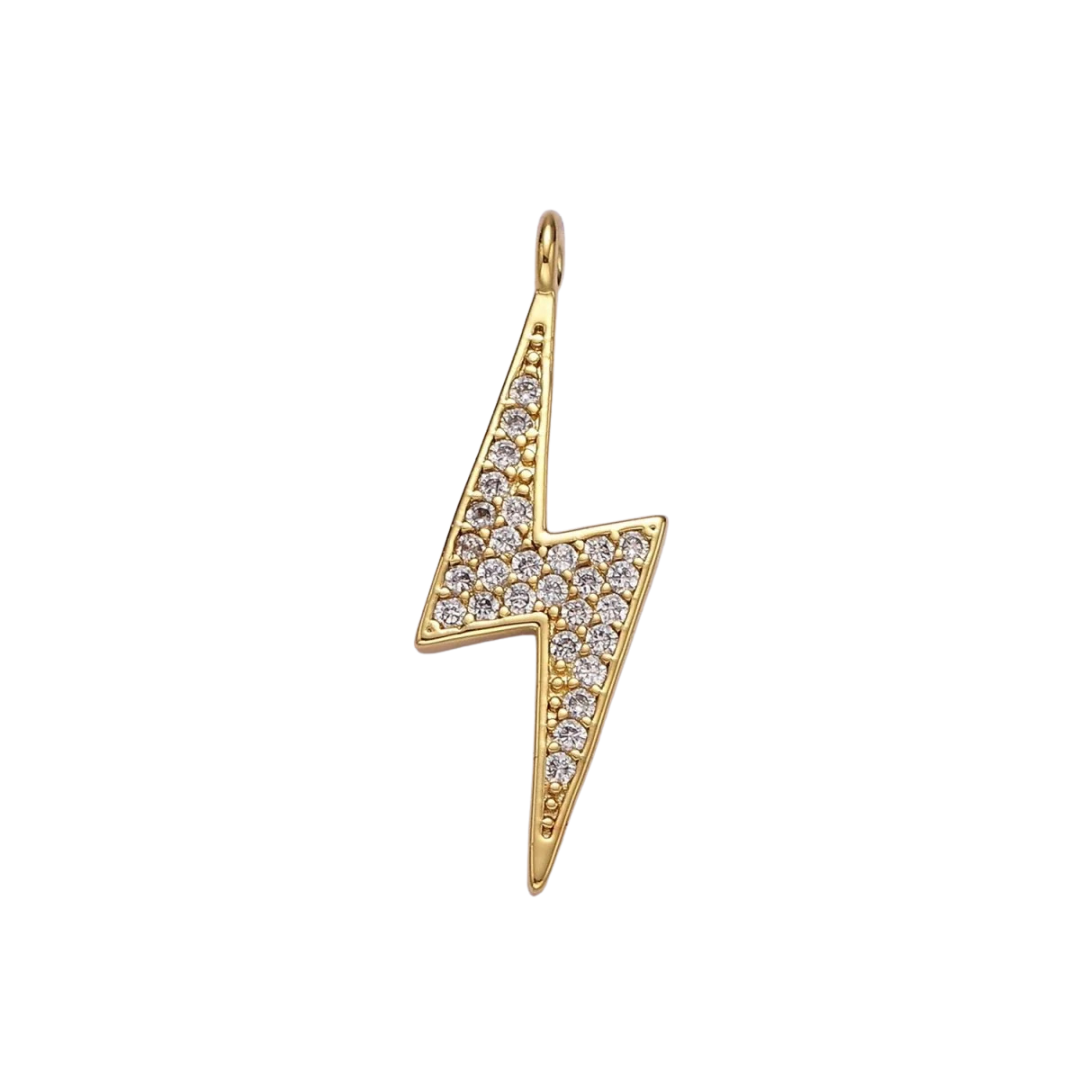 CZ Lightning Bolt Charm