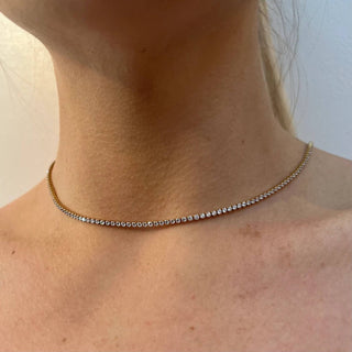 Tennis Necklace. Premium PV plated stainless CZ. 