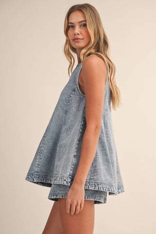 Denim Trapeze Set