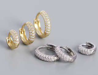 Pavé Huggie Hoop earrings