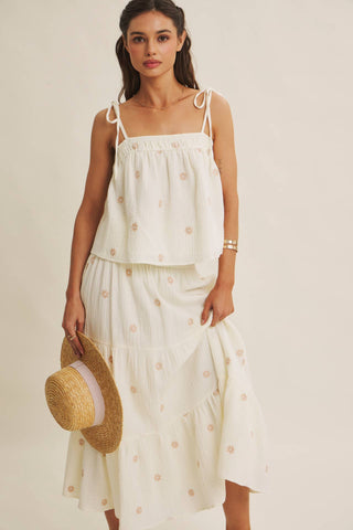 Sunset Field Embroidered Tank