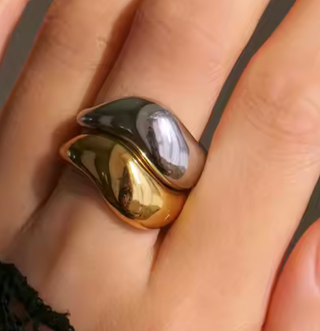 Wave Stacking Rings- Waterproof-PVD 14K gold or silver