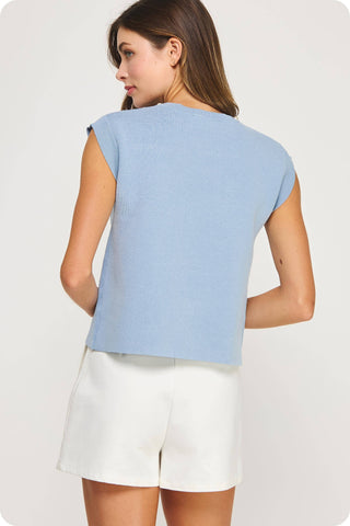 Genevieve Pearl Trim Sweater