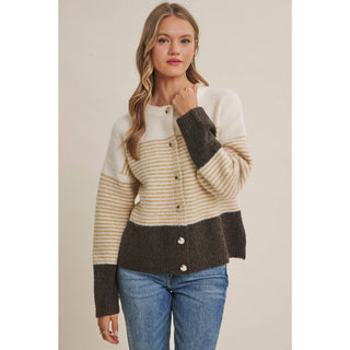 MORNING CHAI COLORBLOCK CARDIGAN