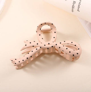 Oversized Polka Dot Bow Hair Claw Clip