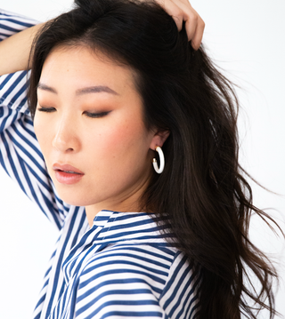 White Hoop Earrings