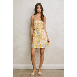 Conversational Scarf Cutout Mini Dress