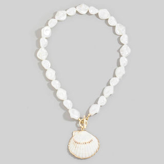 Metallic Accent Sea Shell Necklace
