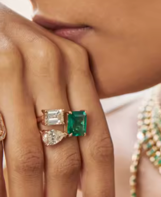 Moi et Toi Ring - May Beyond Emerald- Open band