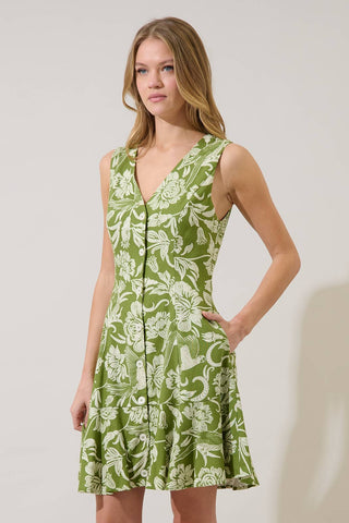 Kory Floral Terria Button Down Mini Dress