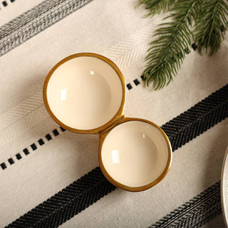 Gold White Cluster 2 Bowls