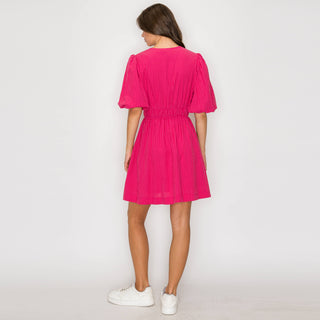 Strawberry Stripe V-neck Mini Dress
