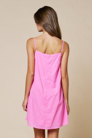 Sea Shell Embroidery Mini Dress