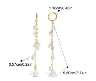 The sea drop hoop earring tassel PVD