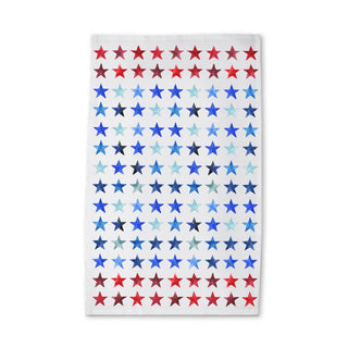 Red & Blue Stars Patriotic Fourth of July Summer Tea Towel