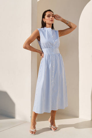 Pricilla Striped Button Down Dress