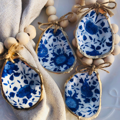 Oyster Shell Napkin Rings | Blue And White Porcelain