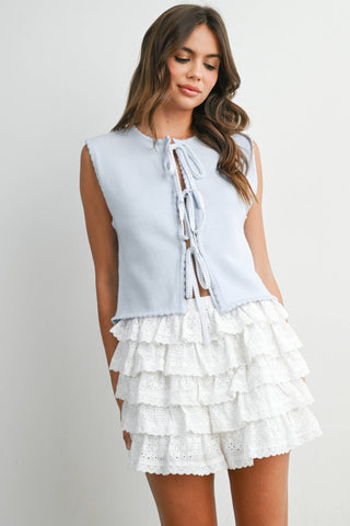 Scalloped-Hem Vest