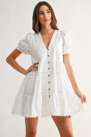 Willow Button Mini Dress