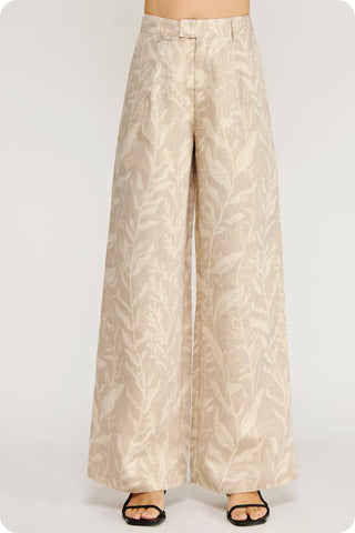 Golden Taupe Jacquard Pants