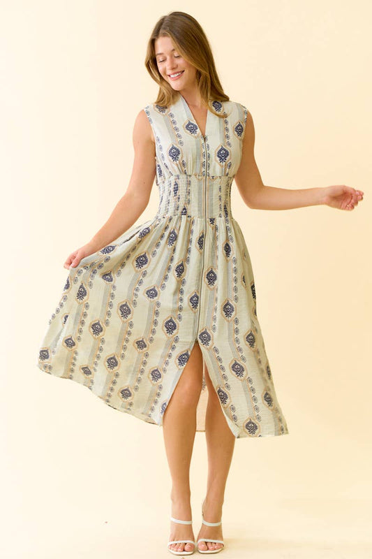 Hannah Botanical Midi Zip