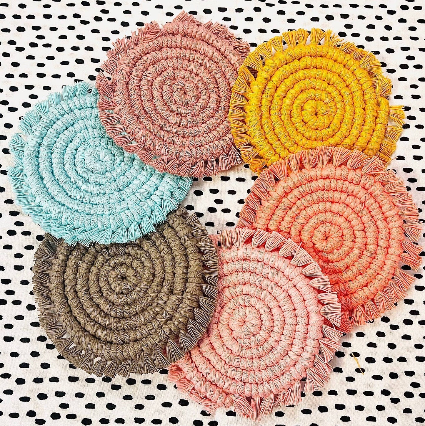 Spiral Macrame Coasters