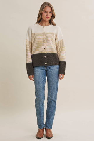 MORNING CHAI COLORBLOCK CARDIGAN