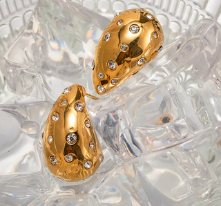 Icon Tear Drop-Stainless Steel and CZ