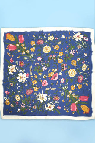 LARGE FLORAL PRINT BANDANA SCARF