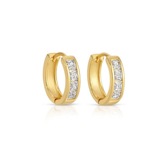 Contemporary Small Cubic Zirconia Huggies