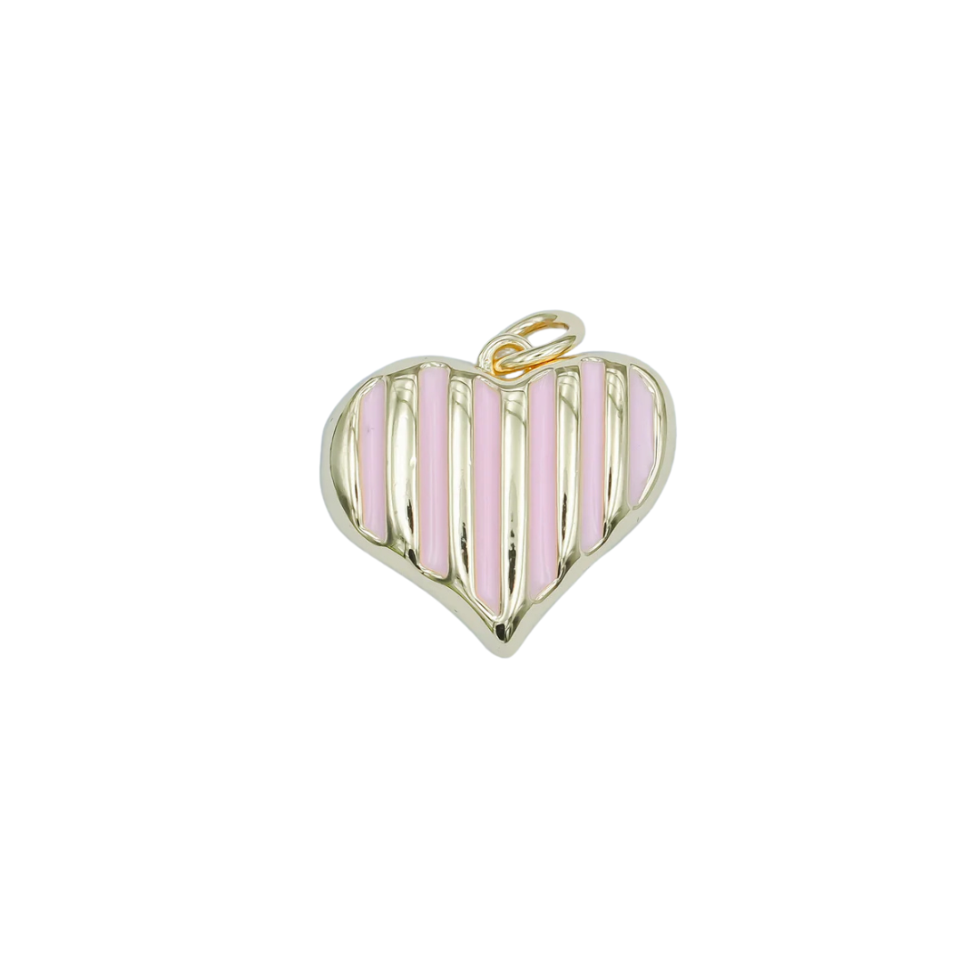 Stripped Heart Charm