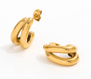 Flow- Double Hoop Earring- Steel Waterproof