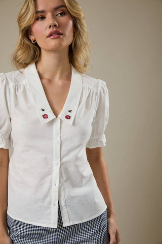 Strawberry Embroidered Blouse