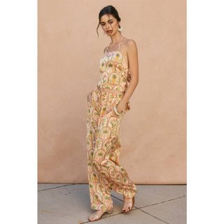 Conversational Wide Leg Pull On Pants