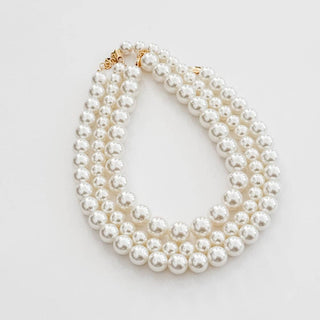Chunky Three Piece Pearl Necklace - WATERPROOF