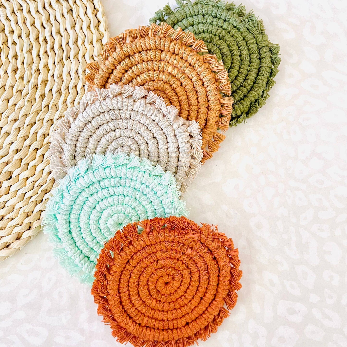 Spiral Macrame Coasters