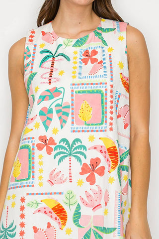 Tropical Vibes Mini Shift Dress