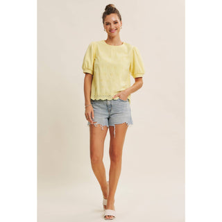 Joyful Terry Eyelet Blouse