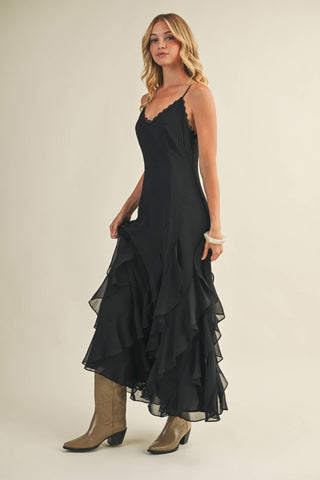 Ever After Cascading Ruffle Dress