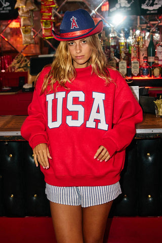 USA & FLAG Reversible Mock Neck Sweatshirt