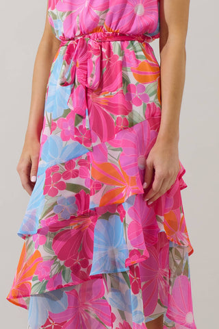Calista Floral Sleeveless Midi Dress