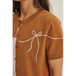 French Morning Bow Cardigan