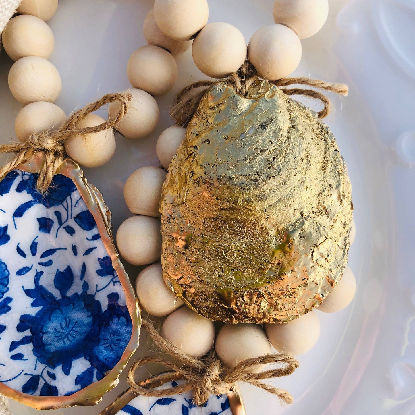 Oyster Shell Napkin Rings | Blue And White Porcelain