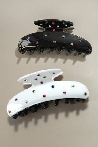 JUMBO RHINESTONE STUDDED HAIR CLAW CLIP