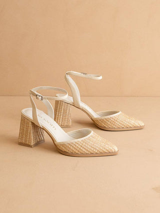 The Princess | Natural Pointed Toe Heel with Ankle Strap