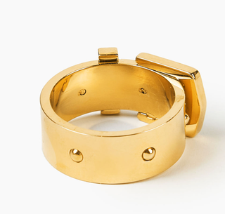 Buckle UP- Stainless Steel Buckle  Ring- 14K Gold/Steel
