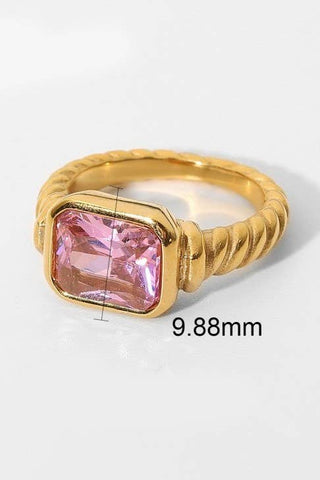 18K STAINLESS STEEL TARNISH FREE  RHINESTONE RINGS