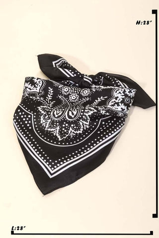 Light Paisley Design Square Bandana Scarf