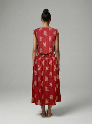 Crimson Embroidered Set